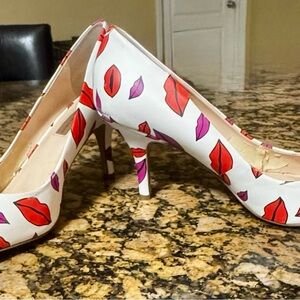 INC Kiss-Print Pointed-Toe Heels